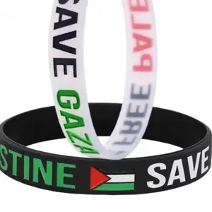 Customize Country Flags Wristbands Free Palestine Products Silicone Band Wristbands Palestine Bracelets