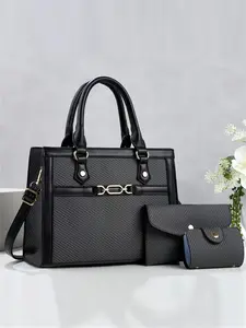 Fashion Three-Piece Retro Crossbody Handbag Set, Large Capacity Multi-Layer Bag, Stylish Design, Perfect for Travel and Shopping