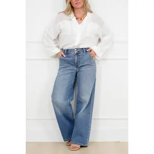 Judy Blue High Rise Medium Wash Multiple Inseam Column Jeans with Trouser Styling
