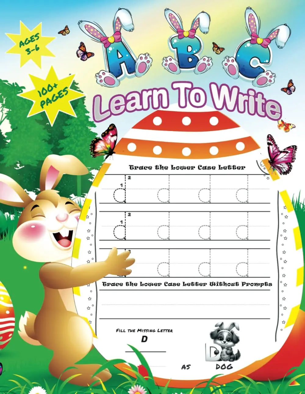 ABC Learn to Write - Handwriting Practice Workbook for Pre-K: Alphabet Letter Tracing, Numbers, Sight Words, Mazes, Dot to Dot, Matching, Sentences and More for Kids Ages 3-6