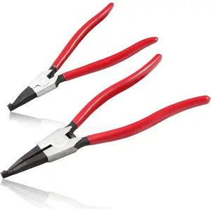 2 count Heavy Duty Lock Ring Pliers Set Flat Snap Ring Plier Special Circlip Pliers Reverse Retaining Ring Plier for Transmission Transfer Cases Ring Opening