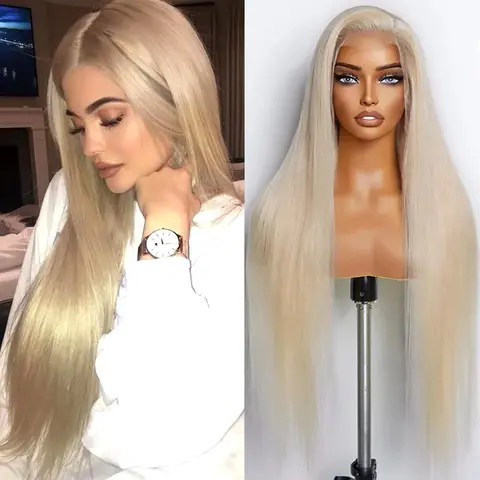 【Biggest Sale】OurWigs Glueless 13x6 Lace Front Straight Synthetic Wig, 24 inch Long, Pre-Plucked Natural Black, Women's Daily Wear Wigs on Sale