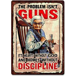 The Problem Isn't Guns Tin signs, Retro DesignTin Metal Signs Wall Art, Thick Tinplate Print Poster Wall Decoration for