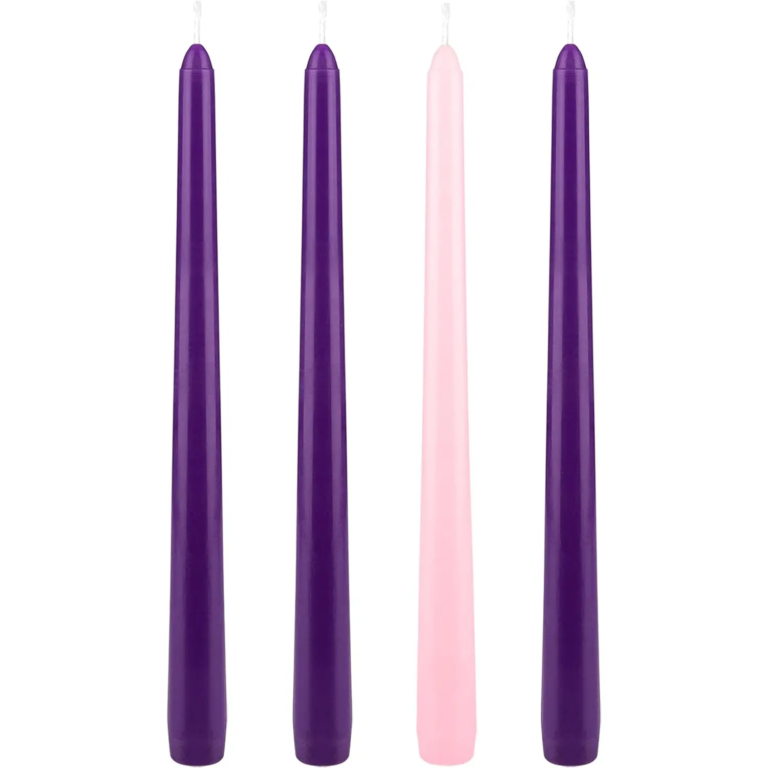 4 Pcs Unscented Christmas Advent Taper Candle, Hand Poured Wax Candles 10 Inch Mega Candles