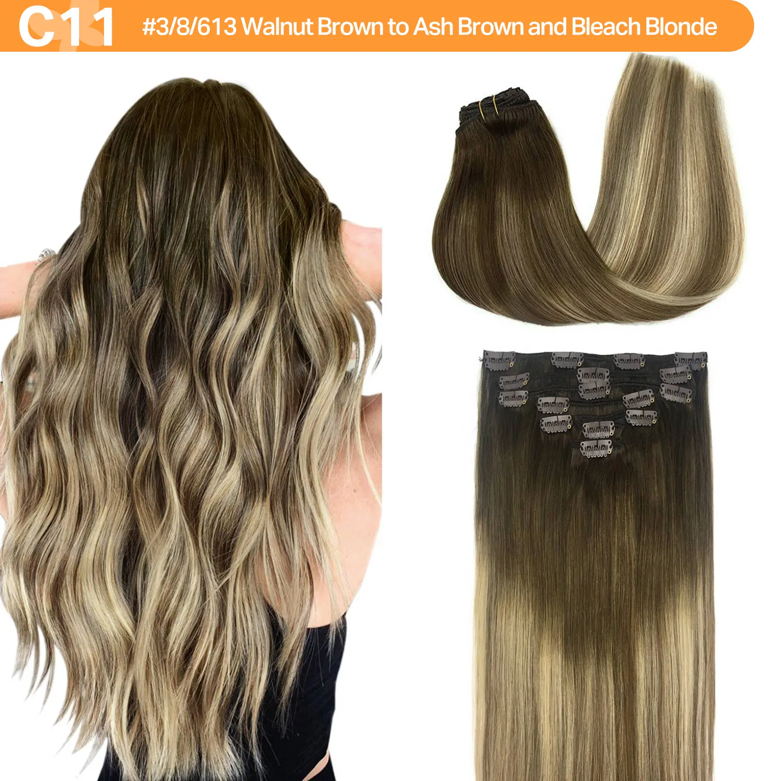 #(T3/8)P(T3/613)	Walnut Brown and Bleach Blonde