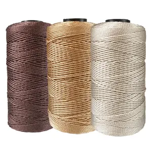 3 Bundles Polyester Braided Yarn 100g Per Bundle, 1.5mm Thickness, Ideal for Hats, Bags, Slippers, Mats, Durable Craft Supplies