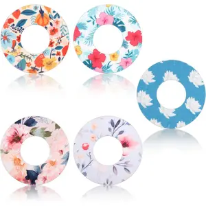 30 Sheets Sensor Covers for Libre 1/2, Waterproof Flower Theme Patches Sensor Case Stickers, Accessories Compatible with Libre (5 Styles)