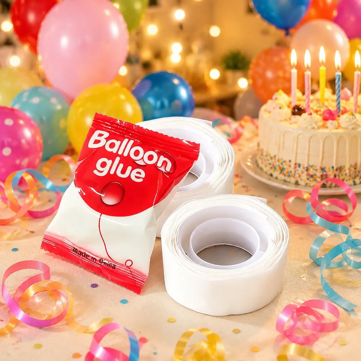 Transparent Round Double-Sided Adhesive Dots - Strong Nano No-Trace Balloon Glue, 100/500/1000 Pieces Easy-to-Use Long-Lasting Adhesives for Wedding, Car Decorations (Office Stationery Tape & Fasteners)