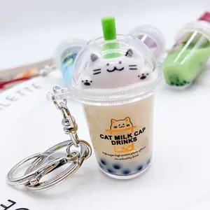 Boba lover Keychain Cute Decoration Cute Cat Keychain lover