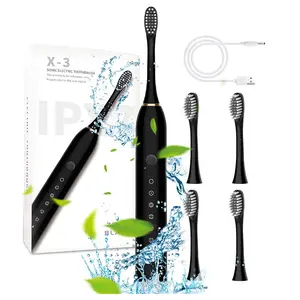 Rechargeable Sonic Toothbrush with 4 Brush Heads, 40000 VPM Deep Cleaning & 2-Minute Smart Timer, 6 Cleaning Modes, IPX7 Waterproof Electric Toothbrush for Adults