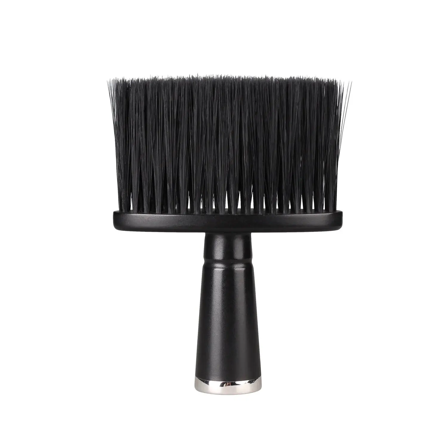 Neck Duster - Black Unisex Barber Tool with Soft Synthetic Bristles & Ergonomic Handle for Daily Use Fan Design for Neck Ears and Shoulders