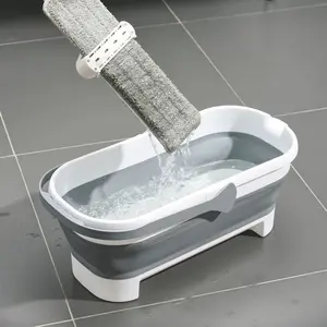 Rectangular Handy Baskets with Handle Plastic Washing Basin Space-Saving Large Capacity Foldable Anti-Slip for Kitchen Bathroom