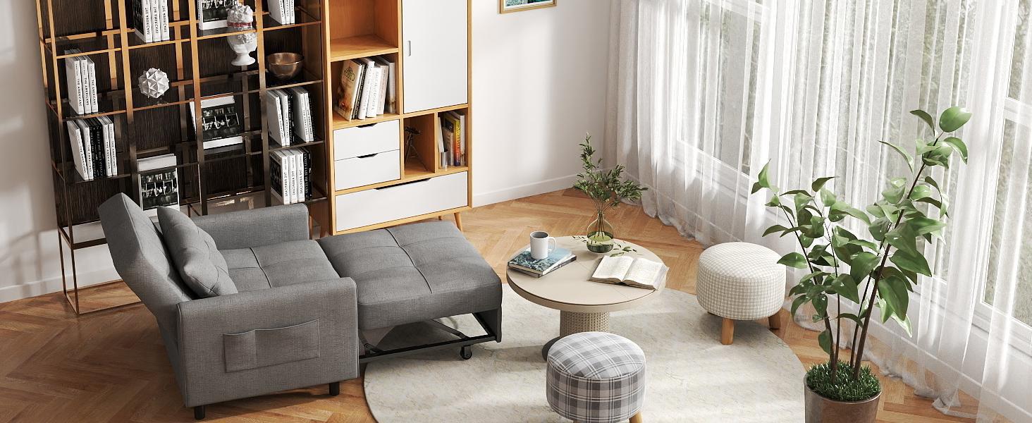 Gizoon Sofa Bed Chair 3 in 1 Convertible Pullout Single Sleeper Chair Bed with Adjustable Backrest Spacious Multifunctional Sofa Couches for Living Room Bedroom Apartment Gizoon Sofa Bed Chair 3 in 1 Convertible Pullout Single Sleeper Chair Bed with Adjustable Backrest Spacious Multifunctional Sofa Couches for Living Room Bedroom Apartment
