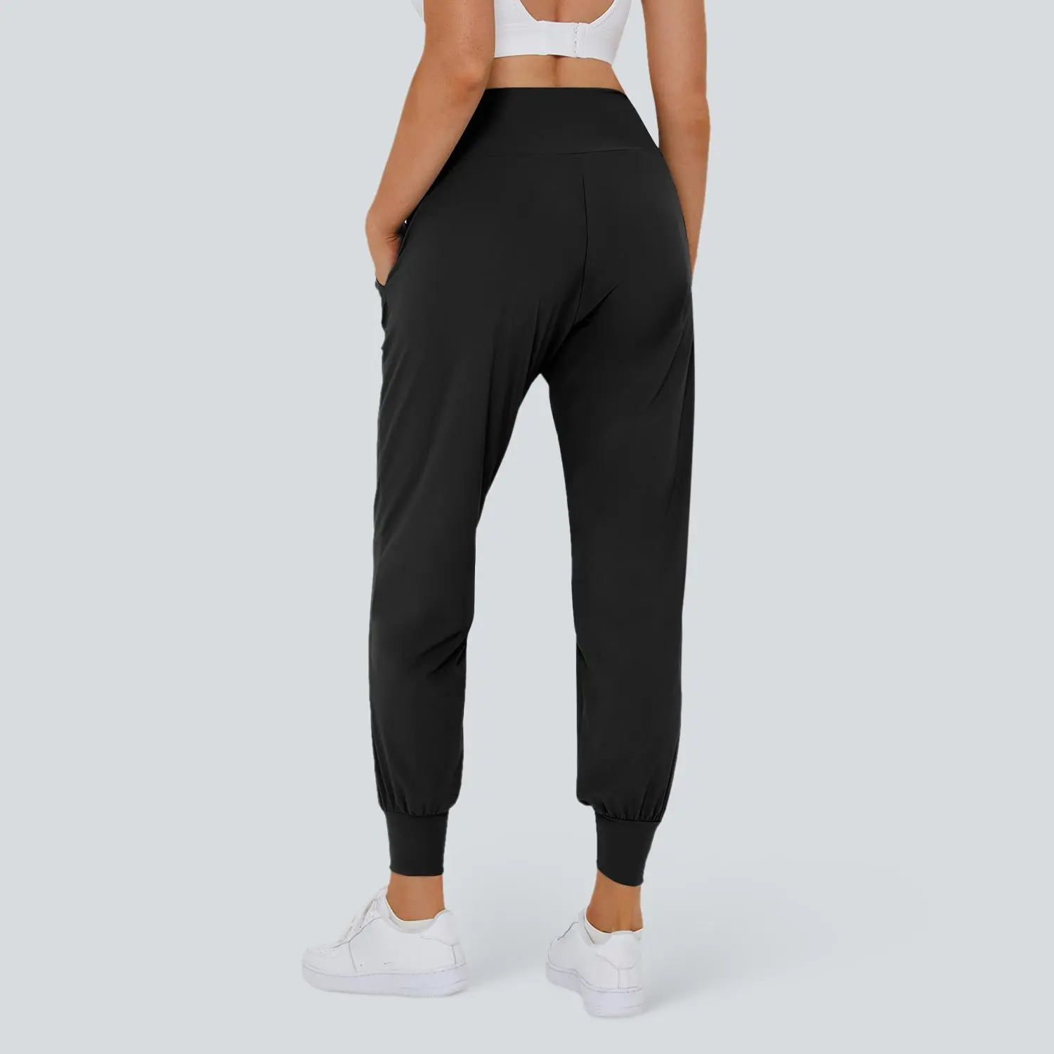 Halara High Waisted Plain Side Pocket Casual Joggers
