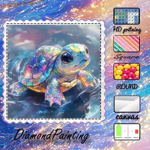DIY 5D flocking cloth diamond painting kit, AB drill, fairy dust drill, crystal drill, sea turtle, colorful, underwater diamond embroidery, special craft diamond art kit, wall decor, gift for family, loved ones, friends, Handcraft, Handmade Gifts