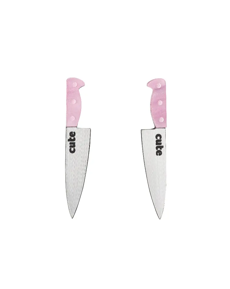 Vinca USA x Cute Pink Acrylic Knife Earrings