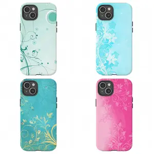 Vibrant Pink & Teal Floral Vines Phone Case|Light Teal & Mint Green Delicate Vines Protective Cover For iPhone 17 Pro Max 16 15 14 13 12 11 for Samsung S21 S22 S23 S24 S25 S26 Phone Case|Tough Phone Case|gift for him for her|Best Gift