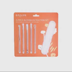 SpaLife Blemish Extraction Tools Set - 5 Piece Tool Set - Non-Slip - Gentle & Easy to Use - Targets Clogged Pores - Skincare Accessories - Comfort Smooth Cleansing
