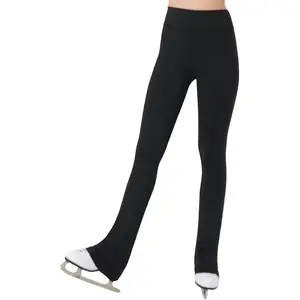 Girls Figure Skating Pants Soft Stretch High Waisted Practice Ice Skating Leggings for  Teen Workout