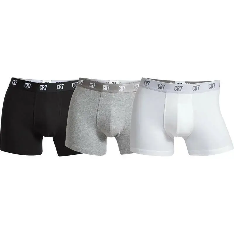 Cristiano Ronaldo CR7 Basic 3-Pack Trunk Boxer Briefs Underwear in Black | Men's