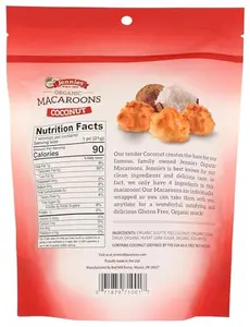 Jennies Organic Coconut Macaroons, 5.25oz | Dairy Free | Peanut Free | Gluten Free | Individually Wrapped
