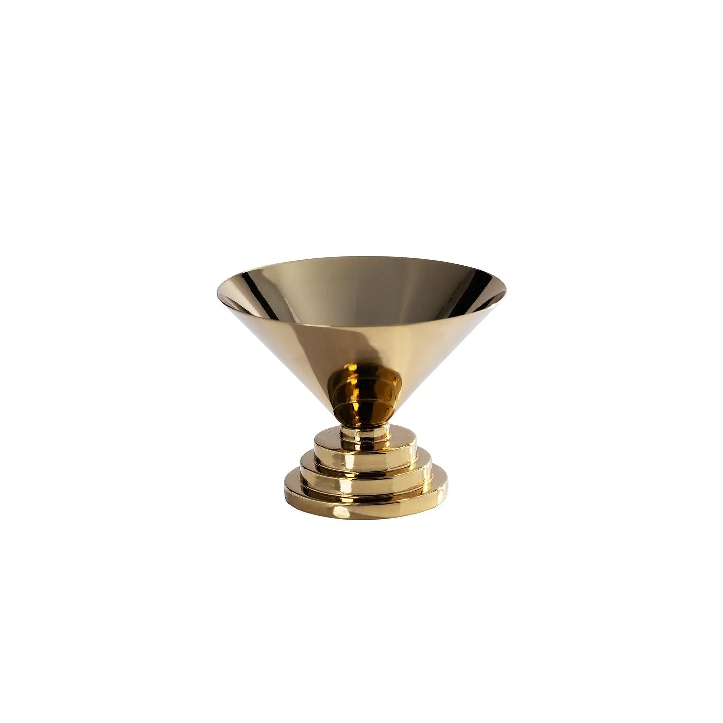 Polished Gold Small Mayan Shaped Stainless Steel-Aluminium Cone Tableware Bowl, Kitchen & Dining Serving Bowl
