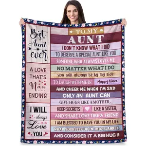 Best Gifts for Aunt, Aunt Gifts from Niece Nephew, Birthday Gifts for Aunt Auntie, Aunties Gift Idea, Aunty Gift, Best Aunt Ever Gifts for Mothers Day Christmas, to My Aunt Blanket Gifts 80"X 60"