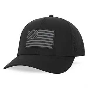 American Flag Performance Hat | Black USA Snapback | Water Repellent