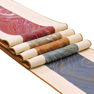Zen Inspired Linen Table Runner American Style Tea Table Mat Tea Runner Pengcheng Wanli Collection Size 33x160 to 33x240cm