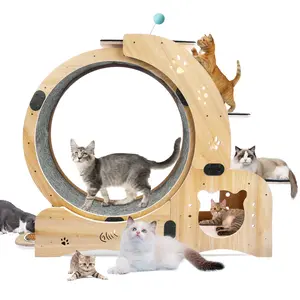 Cat Wheel 6-in-1 Upgraded Exercise Treadmill for Indoor Cats，Cat Treadmill with Silent Running Wheel, Cat Tunnel, Cat Wheels for Indoor Cats, Perfect Cat Jym & Toy for Endless Fun & Fitness