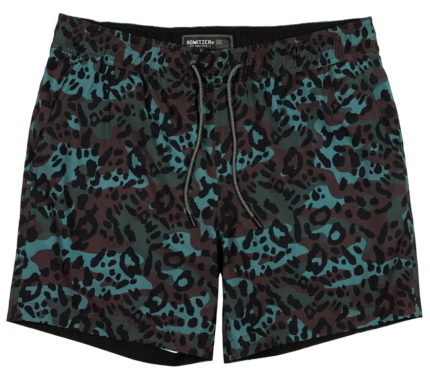 Howitzer Men's Cheebruh Print Boardshorts, Lightweight Polyester Summer Swim Trunks with 11" Inseam, Back Pocket & Adjustable Drawstring Waist