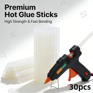 30pcs Super Sticky High Transparency Hot Melt Glue Sticks, 7mmx100mm, Strong Adhesive, Smooth Application, DIY Crafts, Home Repair Tools