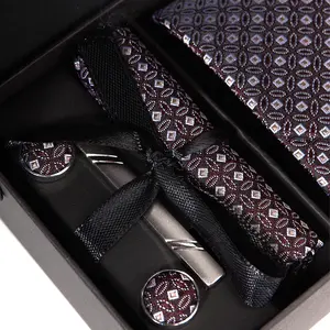 Men's Tie Gift Set – Tie, Cufflinks, Handkerchief & Clip | Brown Diamond