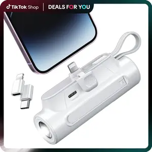 Next-Gen Portable Charger 5000mAh w/ LCD Display｜22.5W Super Fast Charging｜Phone Stand & Flashlight｜Android iPhone 16/15/15 plus/15 pro/15 pro Max/Android/Samsung/Moto/LG｜3A PD USB C Perfect School Gift