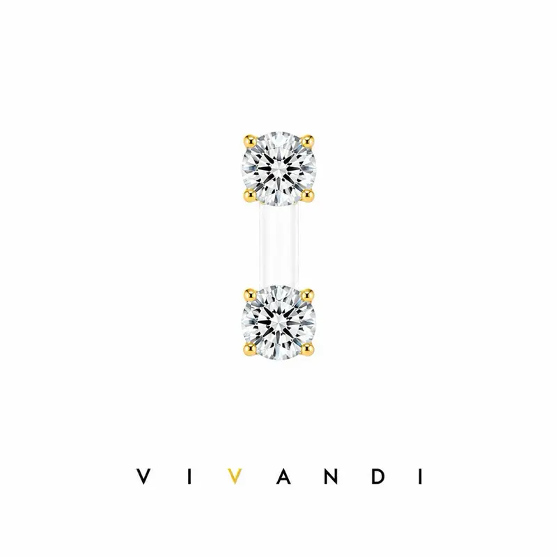 Vivandi Classic Round Solitaire Stud Earrings