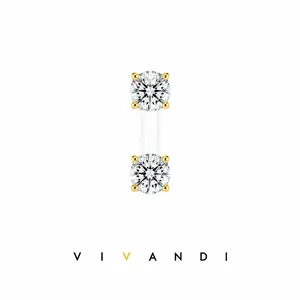 Vivandi Classic Round Solitaire Stud Earrings