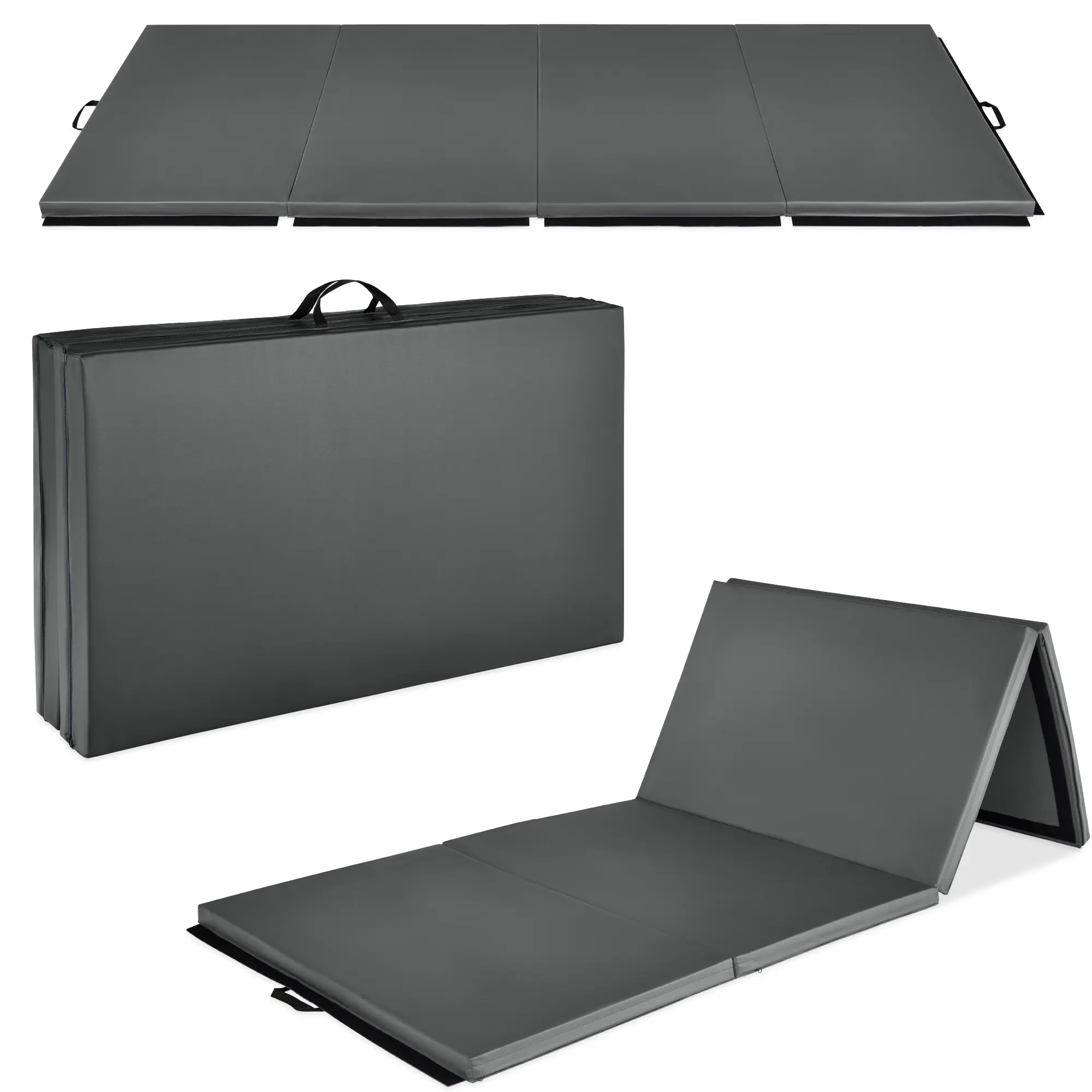 Best Choice Products 10ftx4ftx2in Extra Thick  Gymnastics Gym Folding Exercise Aerobics Mats with Balance Beam Option