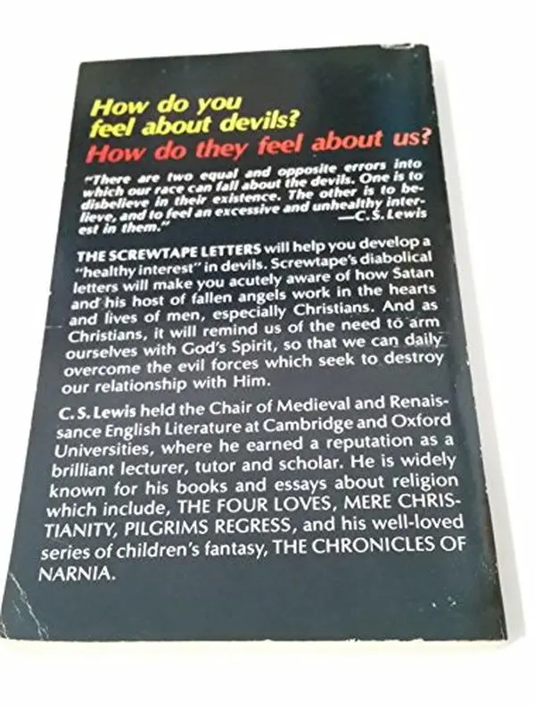 USED Book - The Screwtape Letters by C. S. Lewis (Paperback) - english