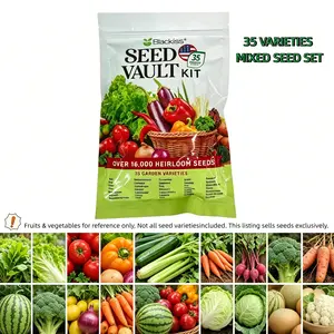 Vegetable Seed Vault Kit - 35 Variety Packfor Home Growing & Planting Survival SeedsHeirloom Vegetable Mix Great Gardening Giftfor Any Home Garden outdoorfun