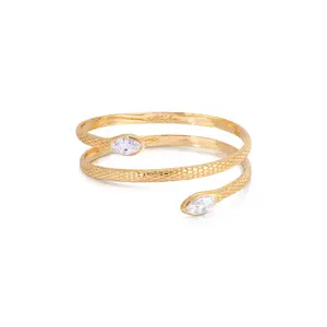Ettika Marquise Coiled Bangle - Elegant Design with Smooth Finish, Ideal for Everyday Wear