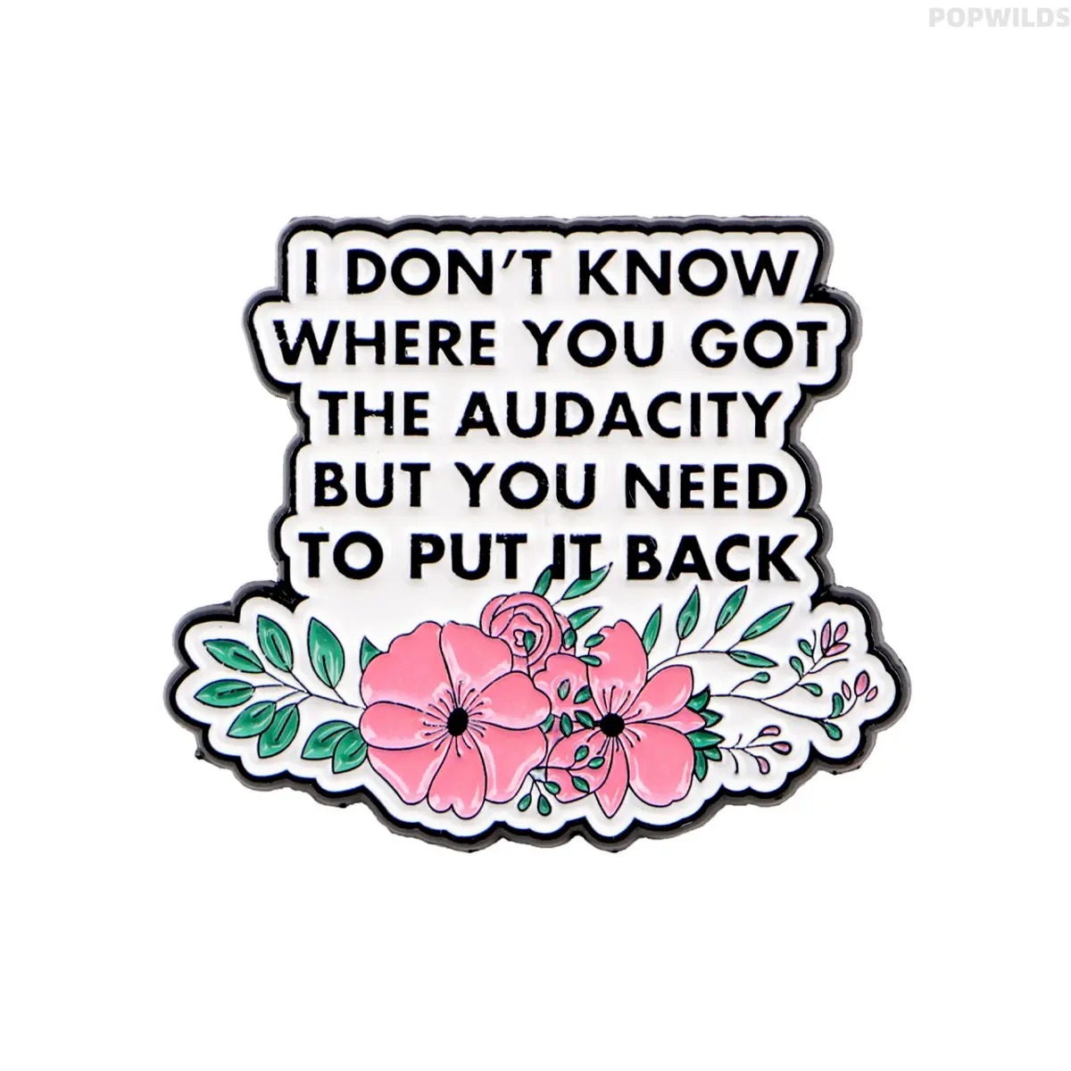 Quirky Daisy Bouquet Pin with 'I Don't Know' Saying, 1pcs Durable Zinc Alloy Accessory, Personalized Decoration for Everyday Clothing & Backpacks, Fun Customized Gifts, Floral Motif