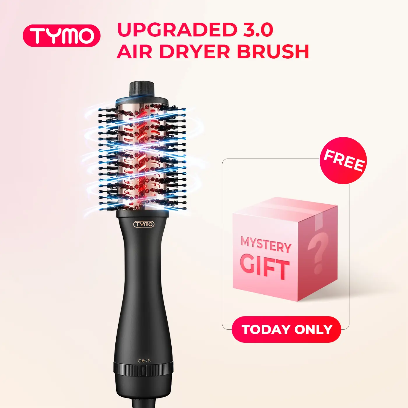 TYMO Upgraded 3.0 AIR Dryer Brush, High-Speed Blowout Brush for Smooth, Voluminous & Frizz-Free Hair dorm essentials