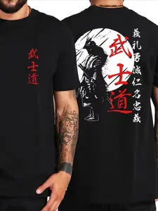 Samurai TShirt Japanese Style Vintage Hipster Streetwear Casual Mens Streetwear Unisex Summer Tees Blouse Clothing Short Sleeve