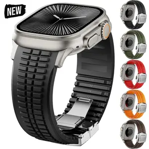 Silicone Band for Apple Watch Ultra 3 2 49mm Series 11 10 46mm Sports Strap for Iwatch 9 8 7 6 5 4 SE 2025 44mm 45mm Watchband