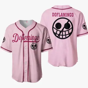 Anime Pokemon Doflamingo Symbol  Baseball Jersey, Cartoon Jersey, Retro Trendy Anime Shirt, Stylish Jersey Outfit, Ideal Gift for Anime Lovers, movie Streetwear, Top Menswear