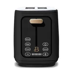 Beautiful 2 Slice Toaster with Touch-Activated Display, Black Sesame by Drew Barrymore