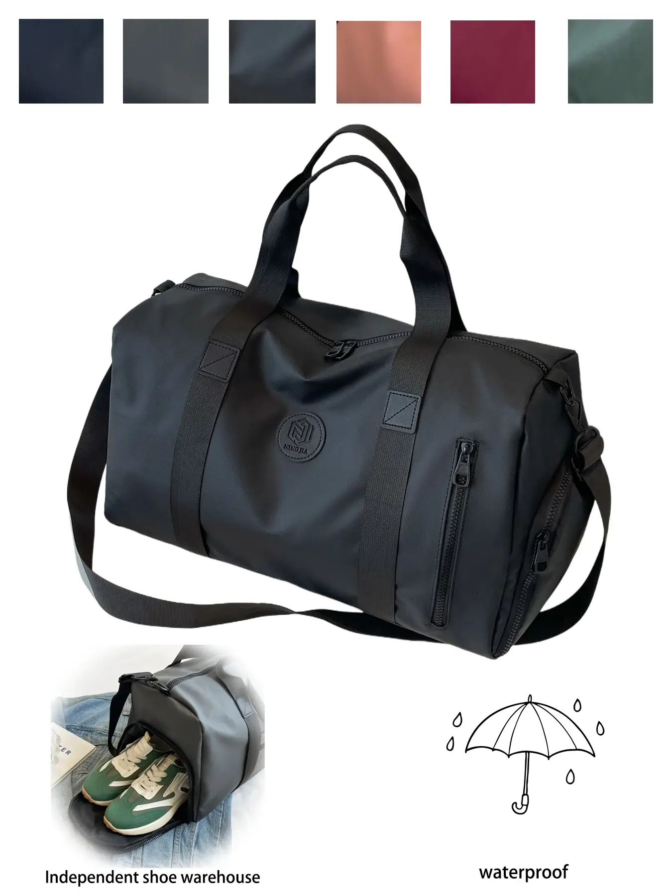 Short trip bag handbag large capacity multi-functional sports yoga bag dry and wet separation independent shoe compartment, tote bags for school, tote