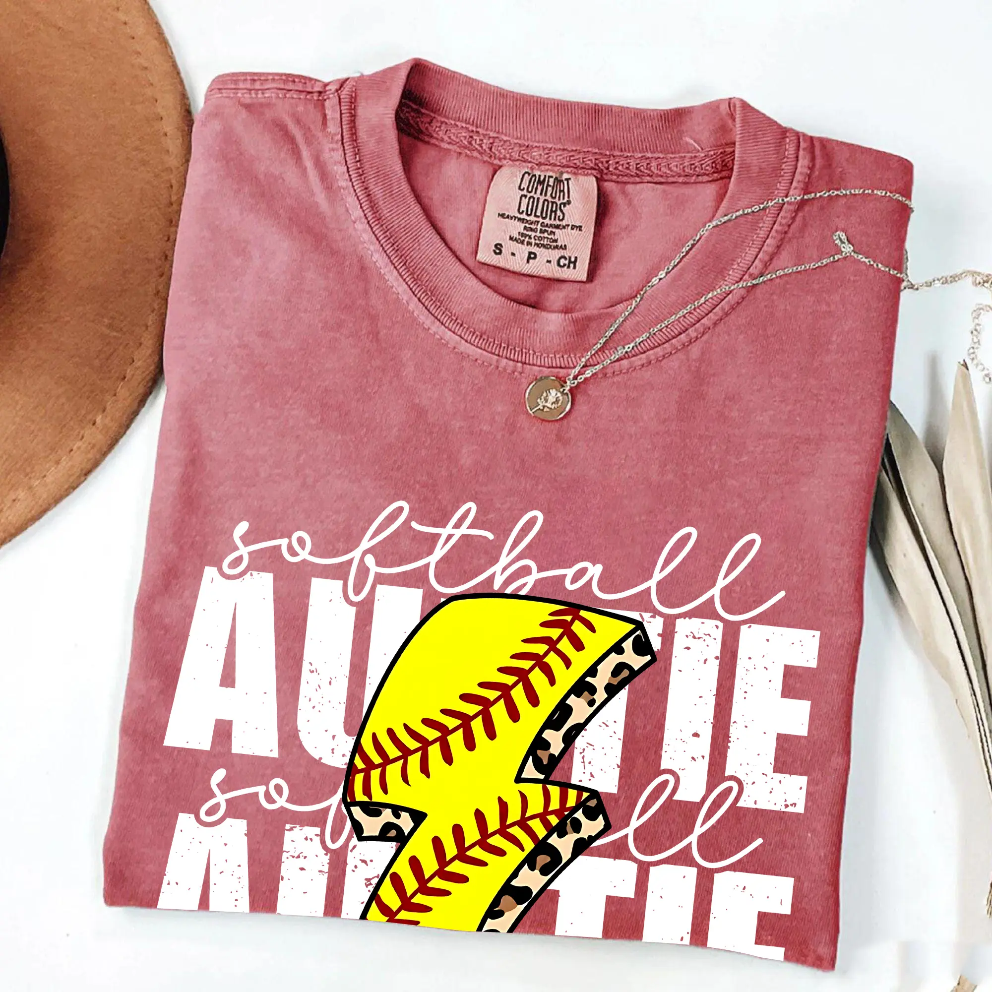 Softball Auntie Shirt, Comfort Colors Softball Aunt Lightning Bolt Shirt, Softball Auntie Gift Sports Auntie Softball Game Day Tee for Auntie