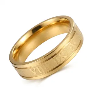 Elegant Roman Numeral Stainless Steel Ring for Men – Stylish Party Jewelry Gift