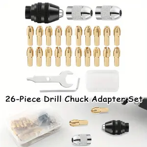 26 Piece Drill Chuck Adapter Set,Collet Set for Dremel with Box,Dremel 4486 Drill Chuck,4485 Collets,Accessory Set for Multifunctional Tools for Electric Sanders,Rotary Tools,Tools & Hardware